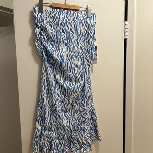 Blue and White Zebra Print Skirt